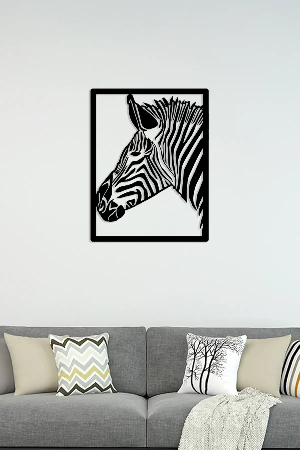 Zebra Figürlü Metal Tablo